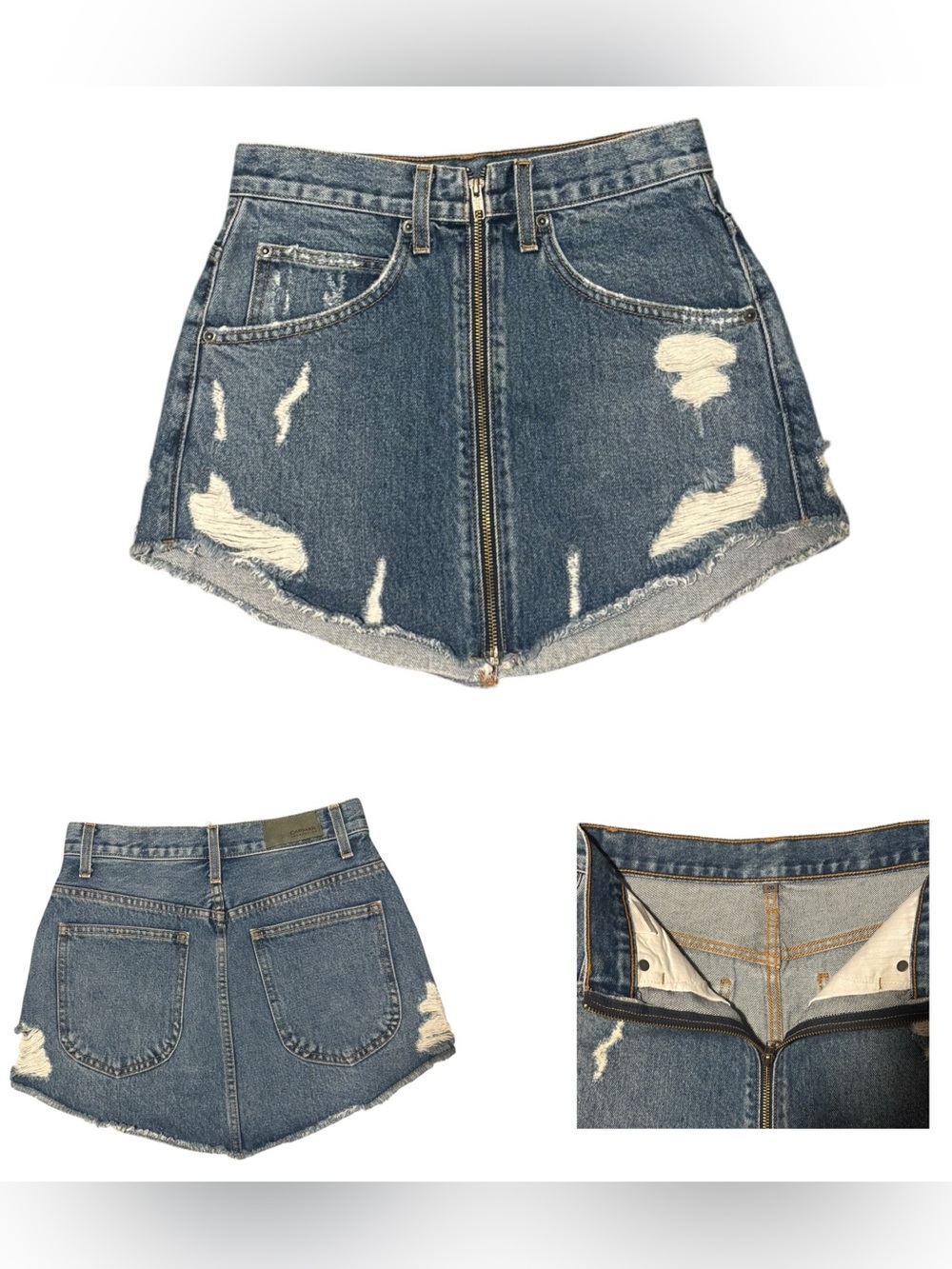 Carmar Denim Beatrice Adige Distressed Mini Skirt